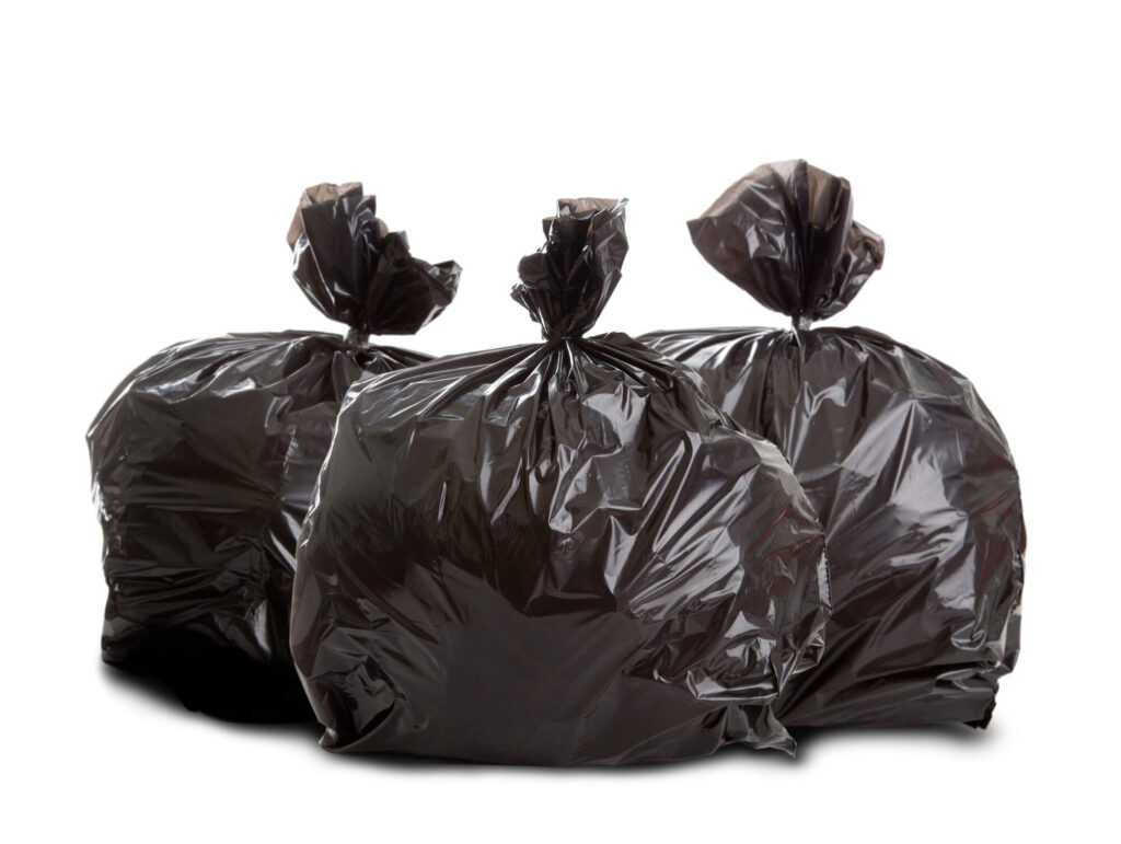 black trash bag